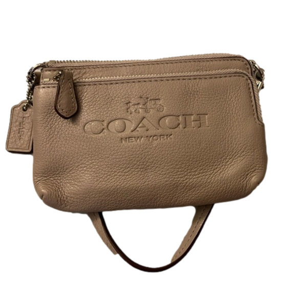 Coach Handbags - Coach New York grey birch leather wristlet wallet